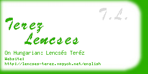 terez lencses business card
