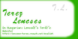 terez lencses business card